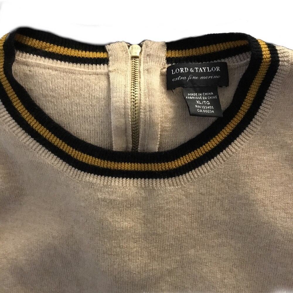 Lord & Taylor Camel Tan Wool Sweater - XL (runs small) - Picture 3 of 4
